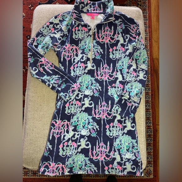 Lilly Pulitzer UPF 50+ Skipper Dress Pop Up Monkey Trouble Pockets 1/2 Zip 🧜♀️ - Picture 5 of 8
